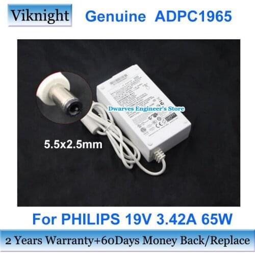 Genuine For PHILIPS 247E4QSD 247E4QHSD S220E2A E2343FI 274E5QHAB S220E2ANW/93 LCD MONITOR ADPC1965 19V 3.42A AC Adapter White