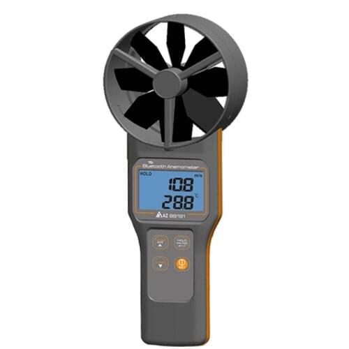 AZ 89191 Wind Speed Meter for Android & IOS,10 cm Diameter Vane Type with Build in Temperature,Humidity and NDIR CO2 Sensor