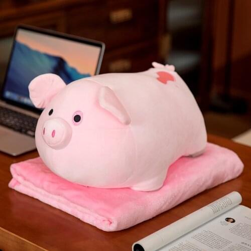 Pink Pig Bread Unicorn Lion Dolls With Blanket Plush Stuffered Toys Boys Girls Birthday Gifts