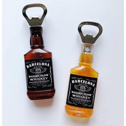 New Hand-made Painted BARCELONA WHISKEY Corkscrew 3D Fridge Magnets Tourism Souvenirs Refrigerator Magnetic Stickers Gift