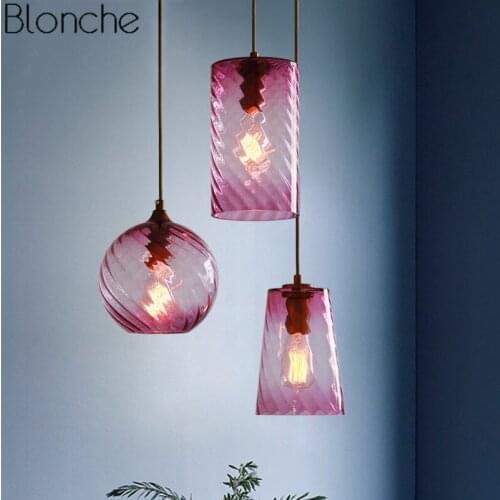 Modern Glass Pendant Lamp for Home Dinning Room Restaurant Bedroom Kitchen Hanging Light Fixtures Industrial Decor Luminaire E27