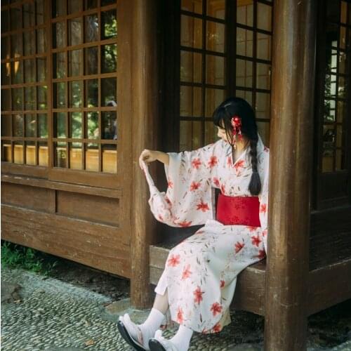 Japanese Kimono Traditional Dresses Haori Obi Yukata Women Costume Japanese Dress Woman Kimonos Robe Japanese Cosplay FF2869
