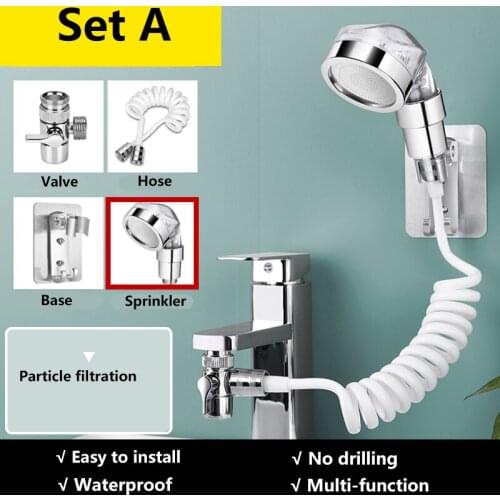 Bathroom Faucet Extender Shower Stainless Steel Handheld Telescopic Small Nozzle Set Bathroom Supplies Shower Bathroom Accessori