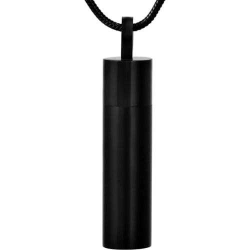 Unisex Stainless Steel Cylinder Urn Cremation Jewelry Pendant Necklace Memorial Ashes Jewelry