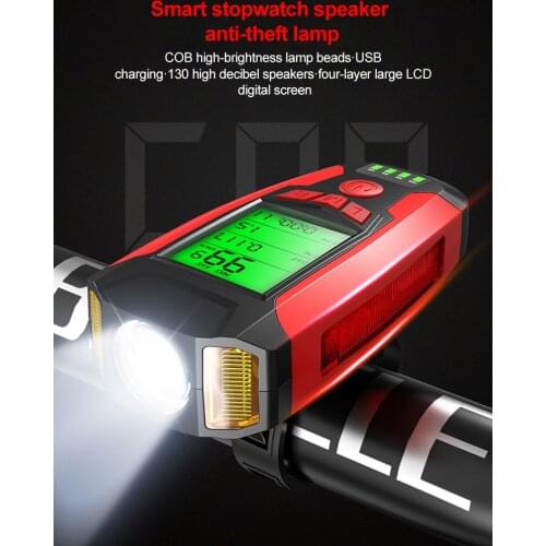 Bicycle Light Set Bike Front Light Rechargeable Bicycle Computer Light With Horn Cycling Flashlight Headlight Led Bike Tail Lamp