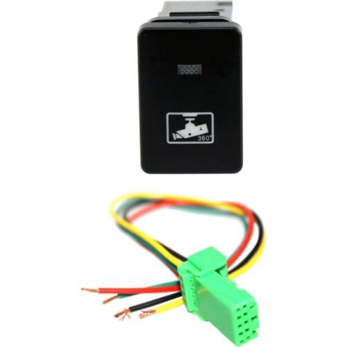 Waterproof Car DVR Symbol Push Button Switch with Wiring Kit ON-OFF for Toyota, Blue