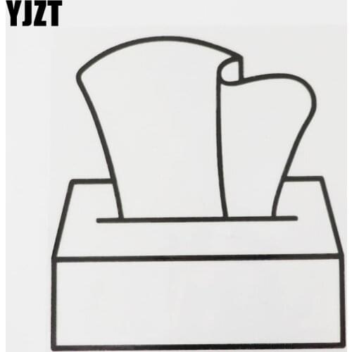 YJZT 13.1CM×14CM Tissue Box Car Sticker Superior Quality Vinyl Decal Black/Silver 13E-0072
