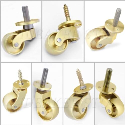 Brass Universal Wheel Silent Reinforce Furniture Casters Heavy Duty Furniture Support Leg Casters For Sofa Chair