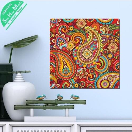 1 Piece Mandala Color Pattern HD Printed Canvas Wall Art Posters and Prints Poster Painting Framed Artwork Room Decoration