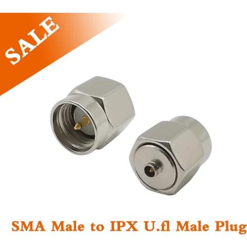 1Pcs IPX Plug to SMA Plug Straight Converter Connector Nickel Plated SMA Male Plug to IPX U.fl Male Plug RF Coaxial Adapter