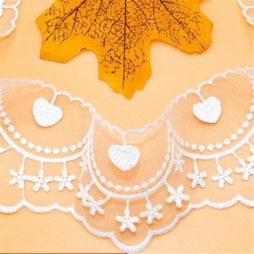 1 Yard Heart Shape Lace Edge Trimming Ribbon Applique Handicraft Sewing DIY
