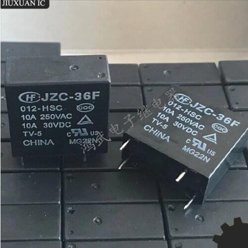 10pcs/lot [In stock] Relay JZC-36F-012-HSC 10A 4pins A set of normally open
