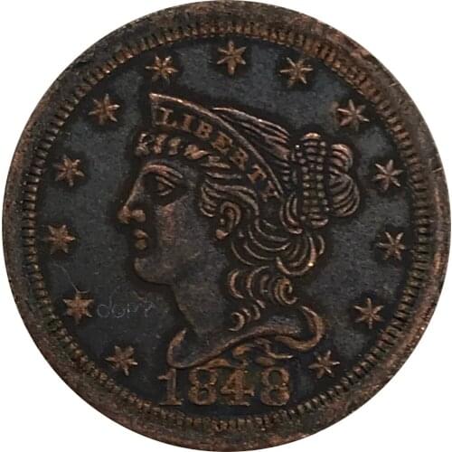 1848 United States Dollar Half Cent Collectibles Red Copper Copy Coin