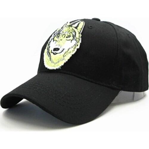 2021 Wolf Embroidery Cotton Baseball Cap Hip-hop Cap Adjustable Snapback Hats for Men and Women 285