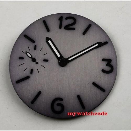 37.5mm sandwich Carbon black dial black marks pure sterile fit ETA 6497 mens watch