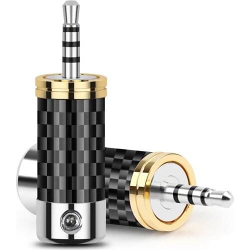 DIY 2.5mm 4 Pole Headphone Jack Copper Rhodium Plating Stereo Audio 2.5 Carbon Fiber Earphone Adapter For AK240 320 Hifi Headset