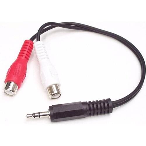 6in Stereo Audio Y-Cable - 3.5mm Male to 2x RCA Female - Headphone Jack to RCA Computer / MP3 to Stereo 1x Mini-Jack 2x RCA