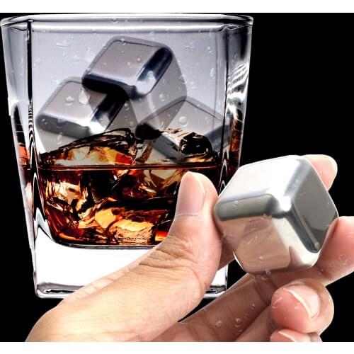 Bar Tools Chilling Stones for Whiskey Wine Beer Drink Quick Frozen Ice Stone Whiskey Cooler Rocks Stainless Steel Ice Cubes 1pc