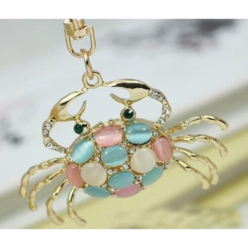 Opal crab keychain/new 2015 bag accessories/wholesale/chaveiro feminino llaveros women/porte clef strass/toy/jouet/brinquedos