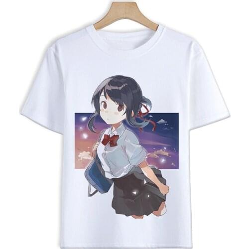 Japanese Anime Your Name Cosplay T Shirt Cartoon Tachibana Taki Miyamizu Mitsuha Print Summer T-Shirt Casual Top Tee Costume