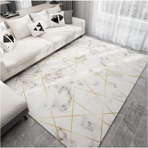 Nordic Style Geometric Marble Carpet Living Room Rug Sofa Coffee Table Mat Bedroom Yoga Pad Rectangular Bedside KIDS Blanket