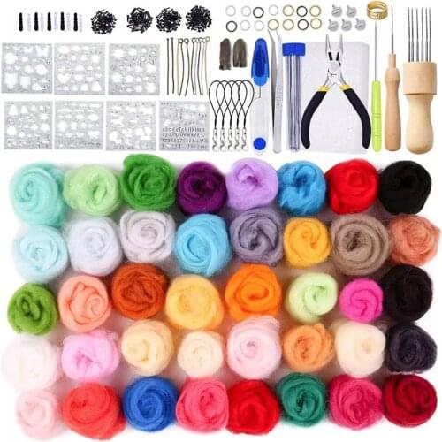 Imzay 345PCS Needle Felting Starter Kit, Wool Roving with Wool Needles, Felting Needles,Foam Mat, Felting Kits For Hand Spinning