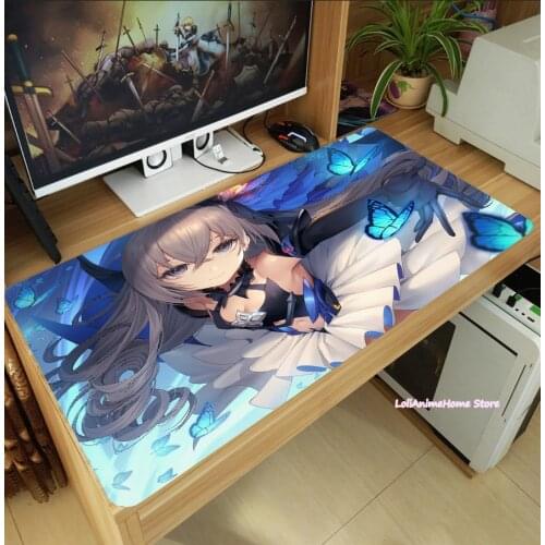 Anime Honkai Impact 3 Bronya Zaychik Large Mouse Pad Thicken Laptop PC Gaming Mice Mat Desk Keyboard Mat Anti-Slip Playmat