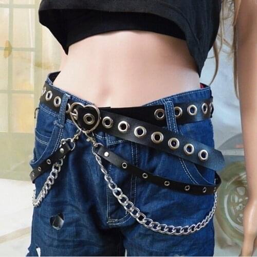Leather Body Harness Waist Belt Leg Garter Punk Heart Suspenders Band Strap