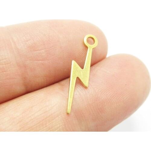 Brass charms Earrings findings 19.4x5x0.7mm lightning brass pendant R986
