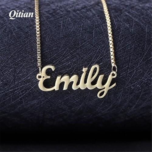 Any Personalized Name Necklace Alloy Pendant Box Chain Pendant Custom Name Necklace Personalized Necklace For Womem Jewelry
