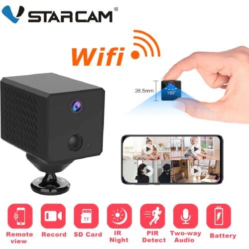 Mini camera Vstarcam 1080P Mini Wifi Camera 1500mAh Rechargeable Battery IP Camera AI PIR Human Body Detection Alarm IR Night