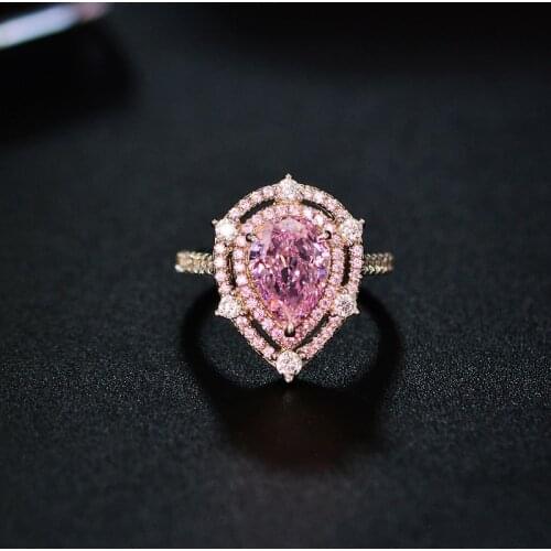 Fashion Luxury Heart Rings For Women Elegant Ladies Wedding Party Ring Pretty Girlfriend Full AAAAA+ Zircon Ring Jewelry