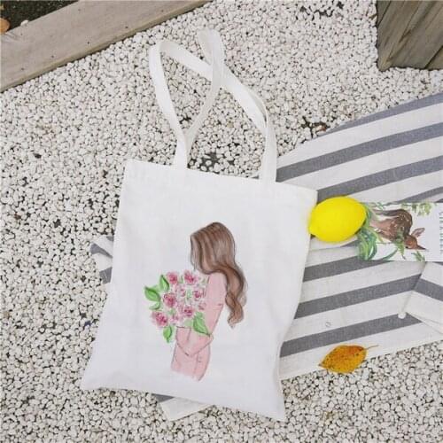 Fashion Beauty Princess Girl Printing Shopping Bags Tote Harajuku Ulzzang Girls Handbag Bolsas De Tela Students' Book Bag