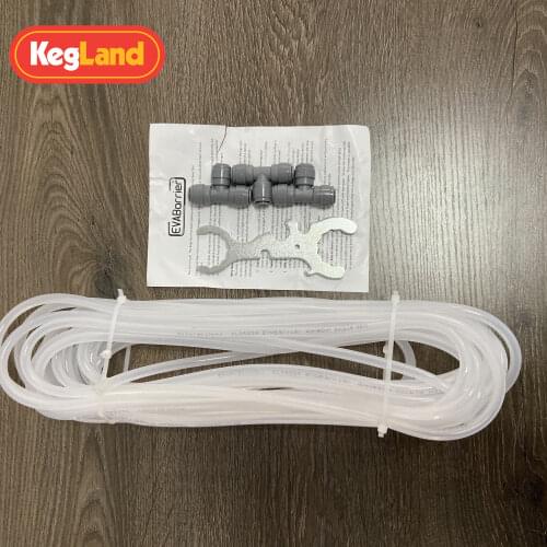 4 Taps EVA Beer Line Set with clamps, 7 in 1 spanner and 3 x Duotight tee (for font kit)