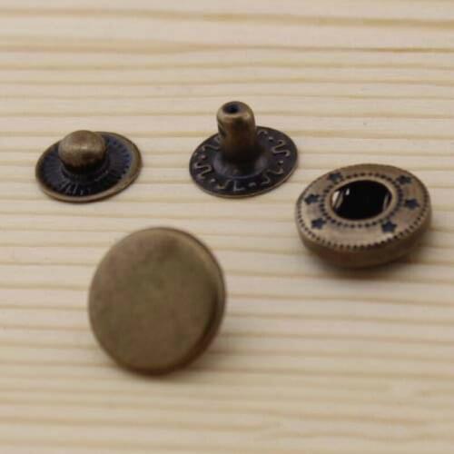 50PCS Set Clothing Accessories Metal Sliver Button Coats Bags Black Metal Buttons
