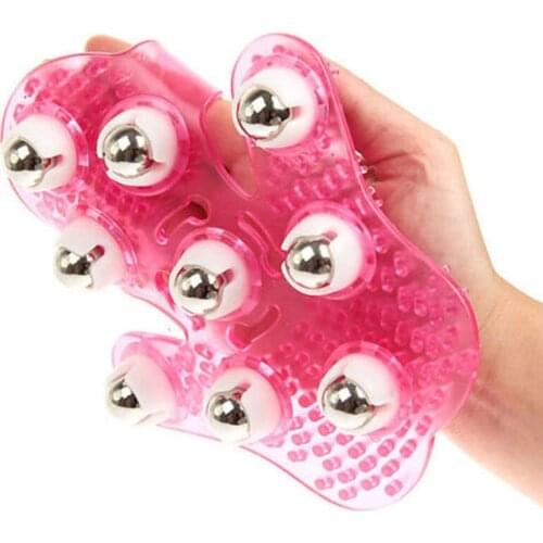 New 360 Degree 9 Stell Metal Ball Rolling Roller Leg Hand Full Body for Palm Shaped Muscle Pain Relief Massager Beautiful Care