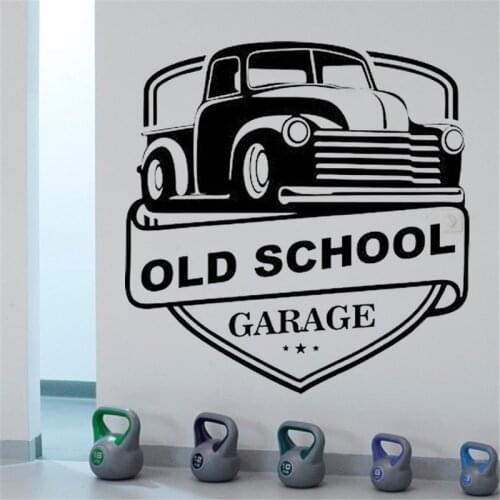 Old School Garage Wall Decal cave mural graphics window decor Auto car repair wall sticker vinyl HJ1105