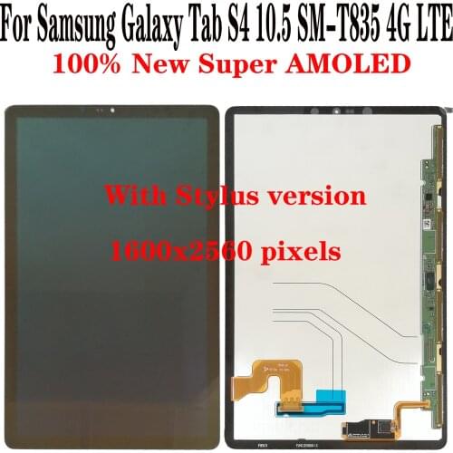 Shyueda Original For Samsung Galaxy Tab S4 10.5 SM-T835 4G LTE Super AMOLED 1600x2560 LCD Display Touch Screen Digitizer