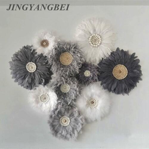 Feather Shell Wall Decoration Round Pendant Wedding Home Living Room Entrance Bedside Shop Party Holiday