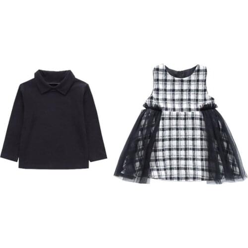 Girls' dresses 2020 autumn childrens baby princess dress Korean style western suit skirt two-piece skirt factory direct sales