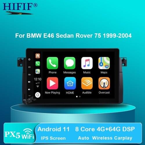 PX5 9" IPS 4G Android10 car GPS Carplay for BMW E46 Sedan Rover 75 1999 2000 2001 2002 2003 2004 MG ZT multimedia player no DVD