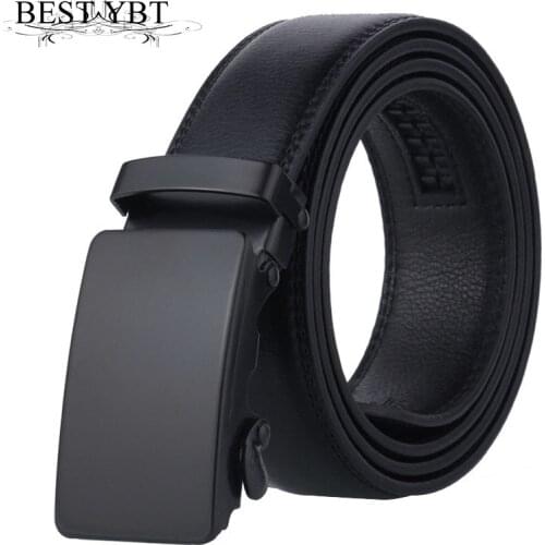 Best YBT Men Imitation Leather Belt Alloy Automatic Buckle Belt High Quality Business Affairs Casual Fashion Men Belt