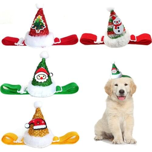 Christmas Dog Cat Headband Hat Pet Party Costume Headwear Caps Adjustable Grooming Accessories For Puppy Kitten Small Dog