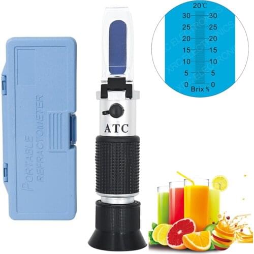 Retail box Brix Refractometer 0~32% Optical Sugar Food Beverages ATC Content Meter Tool Sugar Tester for Fruit Vegetables Juice