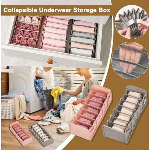 Collapsible Compression Underwear Storage Box Bra Panties Socks Storage Box Bra Foldable Drawer Organizer Divider Rangement Box