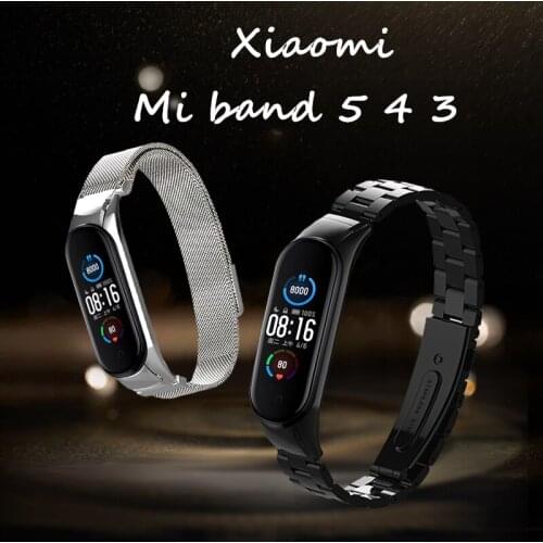 Mi band 5 strap magnetica smart Bracelet For xiao mi mi band 4 strap metal Wristband Steel Watchband for mi Band 5 4 3 Wrist S