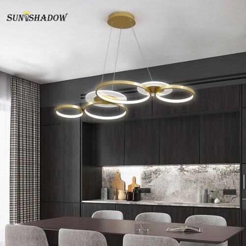 Creative Modern LED Pendant Lights For Living room Kitchen Dining room Bar Home Hanging Lamp Black&Gold Lamp Fixtures Luminaire