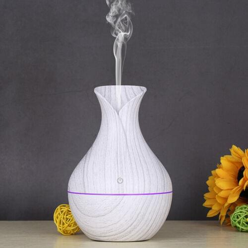 USB Humidifier Electric Oil Aromatherapy Wood Grain Ultrasonic Air Diffuser With Lights For Home Office Car