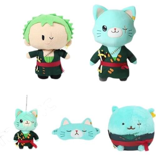 High Quality Doll Cartoon Stuffed Toys Anime One Piece Genuine Doll Zoro Cartoon Pandent Eye Mask Gifts For Children Collectible
