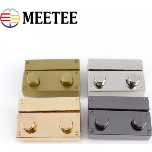 2/5Pcs Meetee Handbag Metal Turn Twist Locks Female Bag Clasp Buckle Replacement Purse Clasps Closure DIY Leather Accessories